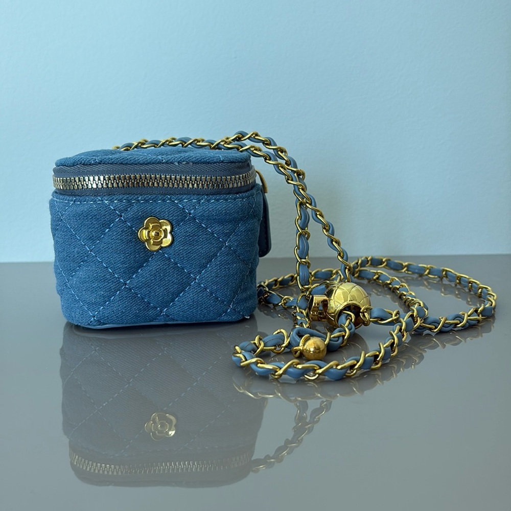 Blue Denim Vanity Bag
